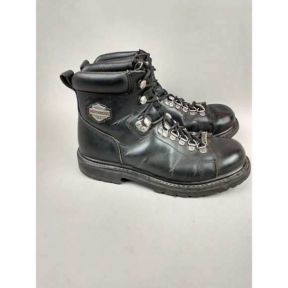 Harley Davidson Mens 7.5 Black Leather Motorcycle‎ Boots Biker Dipstick 91610 main image 5
